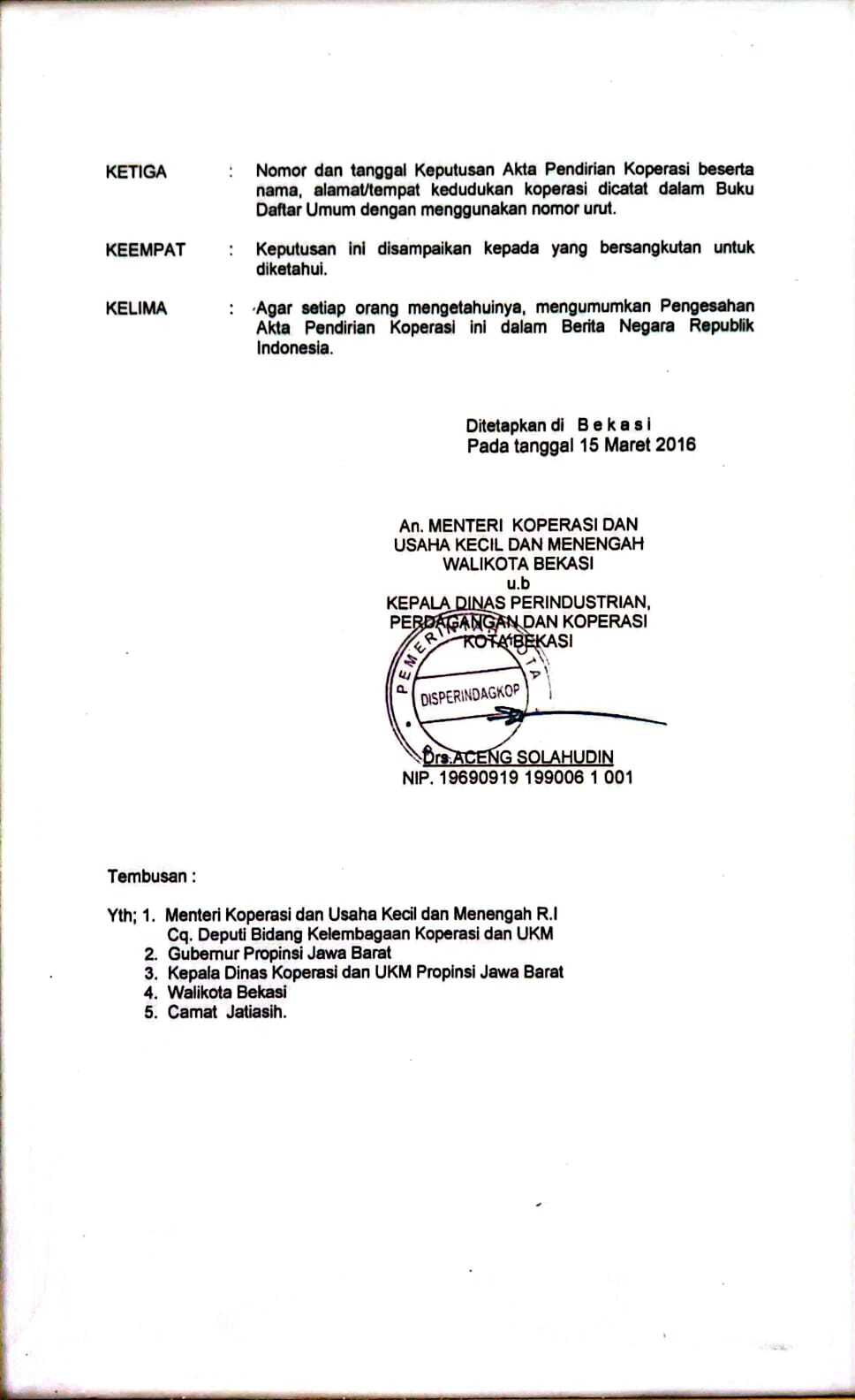 Akta Pendirian Lembar 3